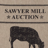 Sawyer Mill Charcoal Cow Button Loop Tea Towel