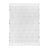 Scandia Snowflake Red White Woven Throw 50x60