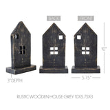 Rustic Wooden House Grey 10x5.75x3