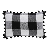 Annie Black Check Santa Sleigh Pillow 9.5x14