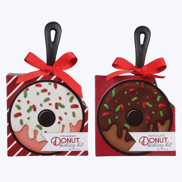 Cast Iron Skillet with Assorted Donut Mix Set