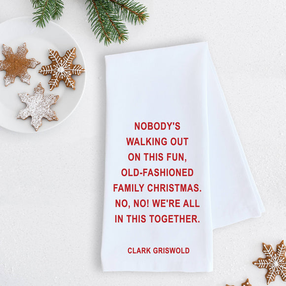 Fun, Old-Fashioned Family Christmas - Tea Towel - Holiday