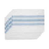 Antique White Stripe Blue Indoor/Outdoor Placemat 4pc 13x19