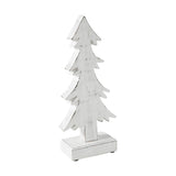 Christmas Evergreens White Wooden Figurine 12.75x5.5x2