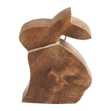 Bunny Hop Wooden Sitting Bunny Natural w/ Pearl Beads 4.25x5.5x1.5