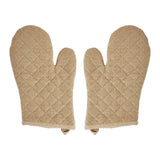 Burlap Natural Oven Mitt Set of 2