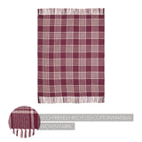 Eston Burgundy Tan Plaid Throw 50x60