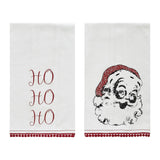 Kringle Chenille Ho Ho Ho White Muslin Tea Towel 19x28