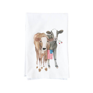 Patriotic Calves Kitchen Towel