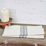 Market Place Gray Grain Sack Stripe Tablemat Set of 2 14Lx14W
