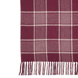 Eston Burgundy Tan Plaid Throw 50x60