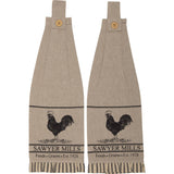 Sawyer Mill Charcoal Poultry Button Loop Tea Towel