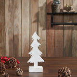 Christmas Evergreens White Wooden Figurine 11x4.5x2