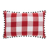 Annie Red Check To All A Good Night Pillow 14x22