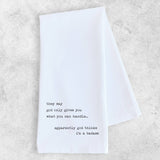 God Thinks I'm A Badass - Tea Towel