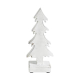 Christmas Evergreens White Wooden Figurine 11x4.5x2