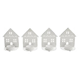 Tealight Holder House Antique White Set of 4 4.5x3.75x2.25