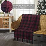 Cumberland Red Black Plaid Woven Throw 50x60