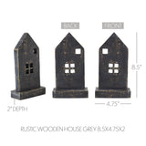 Rustic Wooden House Grey 8.5x4.75x2