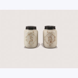 Ceramic Mason Jar S/P set  (SKU#: 15657)
