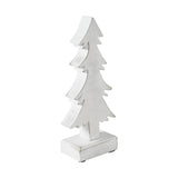 Christmas Evergreens White Wooden Figurine 11x4.5x2