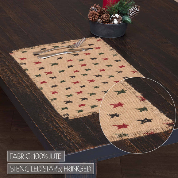 Primitive Star Jute Placemat Set of 6 12x18