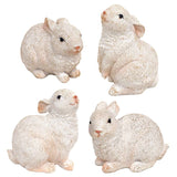White Resin Bunny, 4 Asstd.