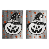 Witchy Pumpkins Striped Tea Towel 19x28