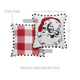 Annie Red Check Vintage Santa Pillow 12x12