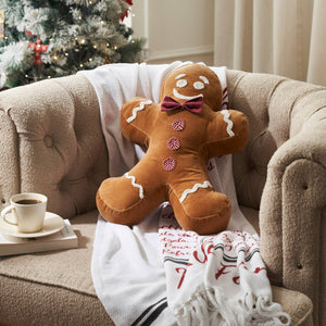 Mr. Gingerbread Appliqued Pillow 18x12