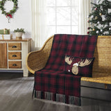 Cumberland Red Black Plaid Woven Throw 50x60