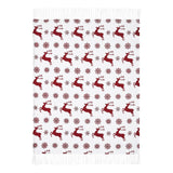 Scandia Snowflake Red White Woven Throw 50x60