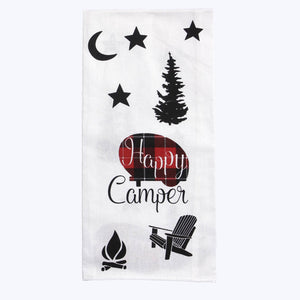 Fabric Happy Camper Red Plaid Towel  (SKU#: 11176)