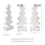 Christmas Evergreens White Wooden Figurine 11x4.5x2