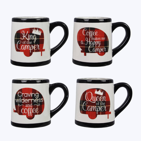 Happy Camper Ceramic Mug, 4 Assorted  (SKU#: 11183)
