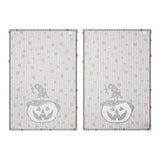 Witchy Pumpkins Striped Tea Towel 19x28