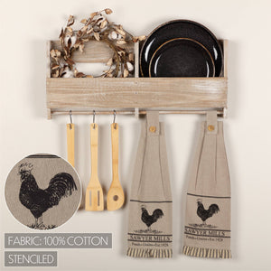 Sawyer Mill Charcoal Poultry Button Loop Tea Towel