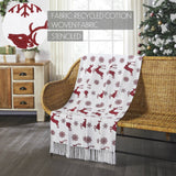 Scandia Snowflake Red White Woven Throw 50x60