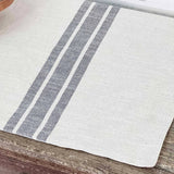 Market Place Gray Grain Sack Stripe Tablemat Set of 2 14Lx14W