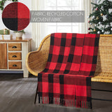 Harper Red Black Buffalo Check Woven Throw 50x60