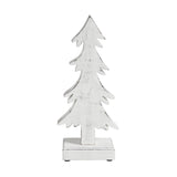 Christmas Evergreens White Wooden Figurine 12.75x5.5x2