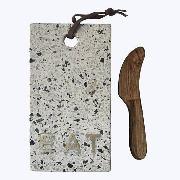 Terrazzo Brass EAT Board with Spreader  (SKU#: 13866)