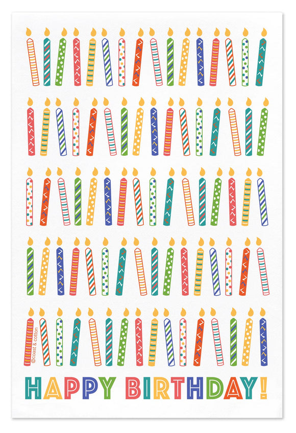 Birthday Candles, Organic Cotton Hand Towel