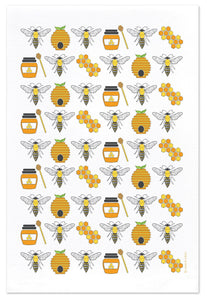 Honey Bees, Organic Cotton Hand Towel