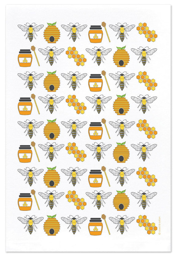 Honey Bees, Organic Cotton Hand Towel